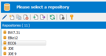 Selecting a Repository in the Repository Manager